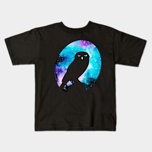 Galaxy Owl Silhouette Kids T-Shirt